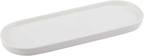 VanEnjoy White Ceramic Vanity Tray for Bathroom Counter, Long Narrow Tray for Kitchen Counter Soap Bottles