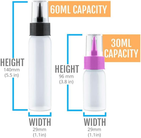 Free Hand Writer Bottles, 10 Easy Small Squeeze Bottles (1 and 2 Ounce) for Cake and Baking Decoration