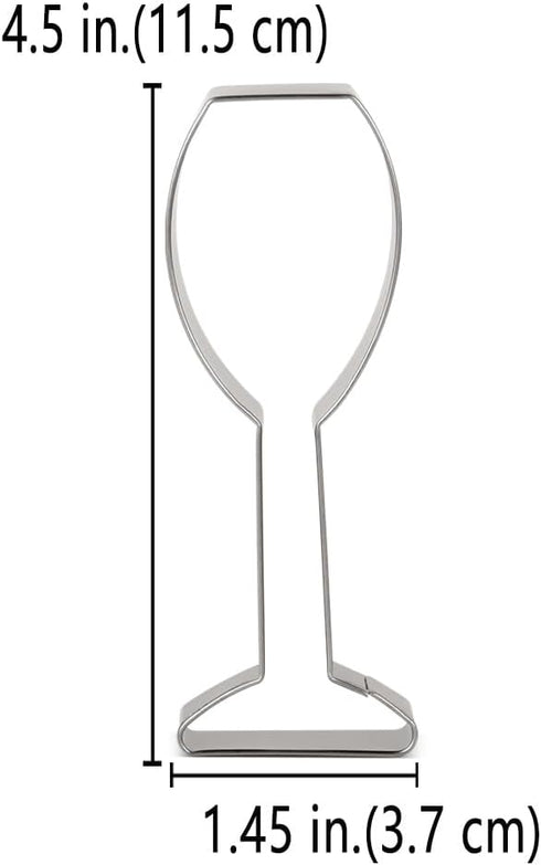LILIAO Champagne Glass Cookie Cutter - Stainless Steel Wedding Fondant Biscuit Cutter, 1.5 x 4.5 Inches