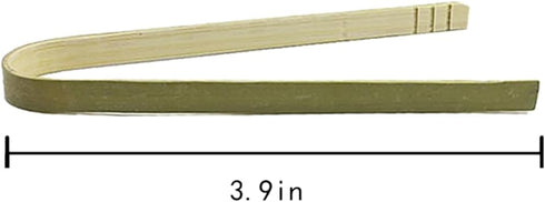 10pcs 3.9inch(10cm) Wooden Tongs Disposable Cooking Utensils Mini Bamboo Tongs Natural Toast Tongs for Cooking by YUMIHAN