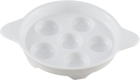 Maine Man Footed Escargot Plate with Handles, Fine White Porcelain, 6.5-Inch