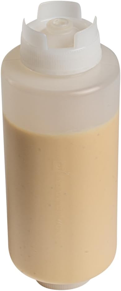 Restaurantware 32oz. FIFO Inverted Plastic Squeeze Bottle with Refill and Dispensing Lids, Perfect for Restaurants