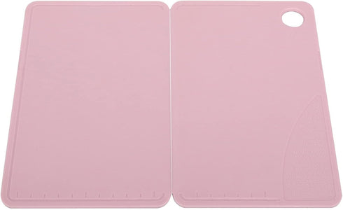 Small Cutting Board, Folding Plastic Cutting Board with Juice Grooves, Mini Pink Fruit Cutting Board