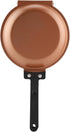 Walfront Double Side Non Stick Frying Pan, Gold, Flip Folding Pancake Maker for Household Kitchen