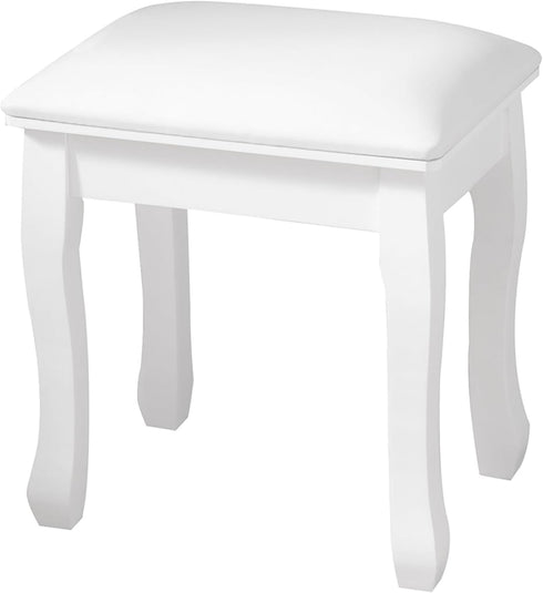 AVGVLIJ Vanity Stool, Padded Makeup Chair Bench with Solid Wood Legs, Dressing Table Seat, Cute Vanity Stools