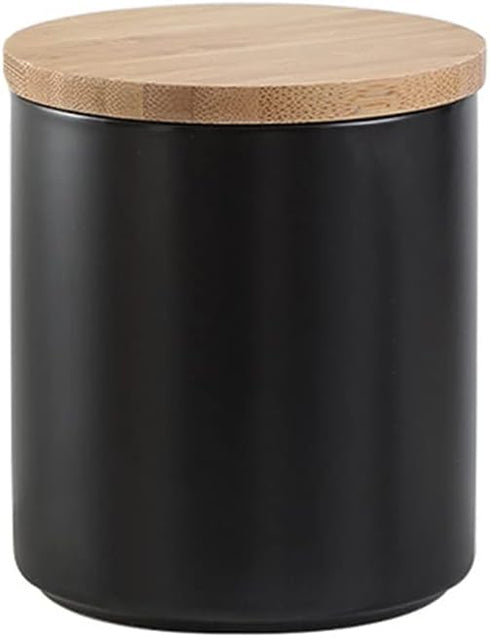 Pure Color Sugar Bowl, Candy Dish Storage Pot with Wooden Seal Lid