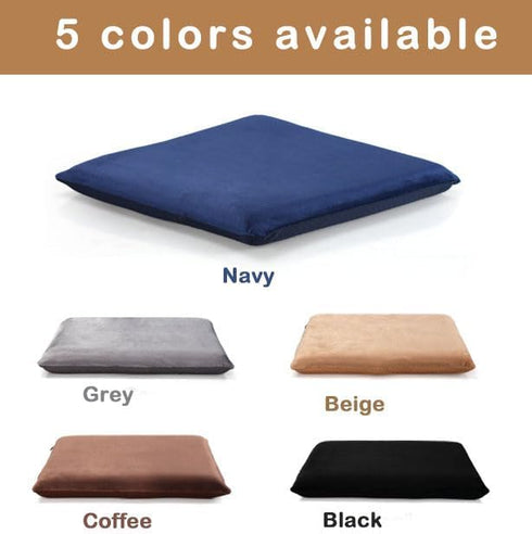 Square Memory Foam Chair Cushion - 16x16 in Black for Kitchen, Dining, Office, or Car