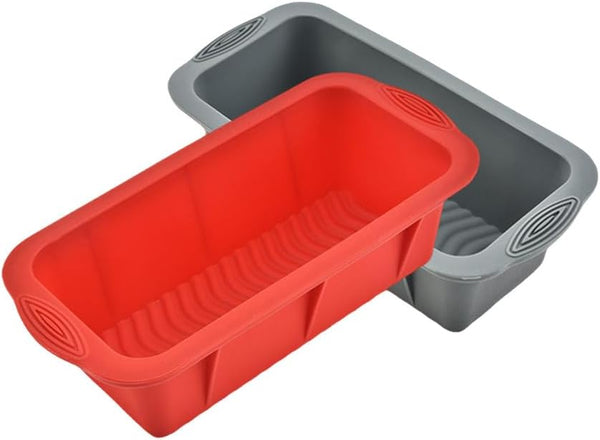 2 Pack Silicone Square Cake Pan, 8x4 Inch Non-Stick Bread Loaf Pans for Baking Homemade Bread, Toast, Cakes