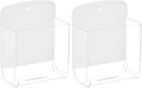 Cosmos Pack of 2 Acrylic Remote Control Holder, Adhesive Wall Mount Phone Organizer for Home Office Storage