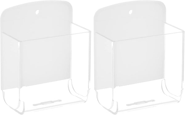 Cosmos Pack of 2 Acrylic Remote Control Holder, Adhesive Wall Mount Phone Organizer for Home Office Storage