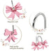 12PCS Decorative Shower Curtain Hooks, Pink Bow Knot Resin Shower Rings for Bathroom Nursery Art