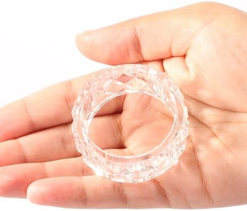 Factory Direct Craft Set of 12 Crystal Look Acrylic Napkin Rings for Table Decor