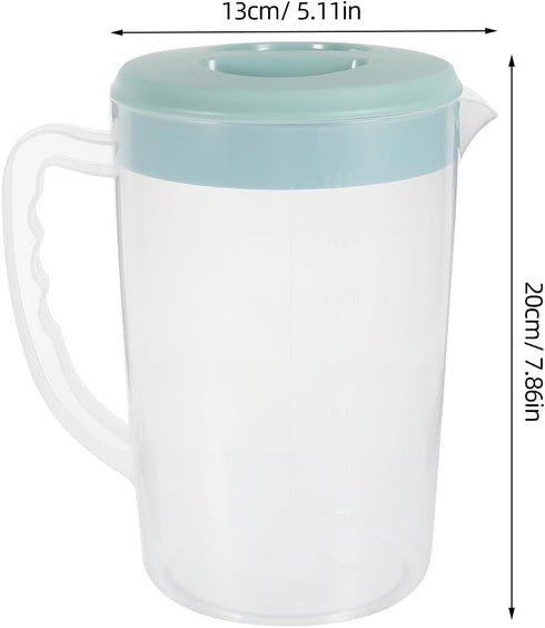 Hemoton Plastic Pitcher with Lid, 2000ml Lemonade Pitcher, Airtight Juice Beverage Jar