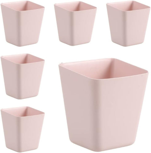 6 Pack Hanging Cup Holders - Wall Organizers for Home Decor, Office, Kitchen, Art & Craft Supplies (Pink)