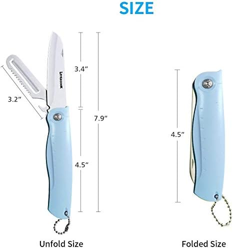 Travel Pocket Paring Knife, Folding Vegetable Peeler, Multi Function Small Portable Knife for Kitchen