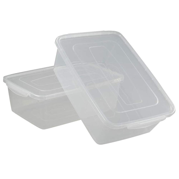 Pekky 15 Quart Clear Plastic Storage Box, Organizer Bin (2 Packs)