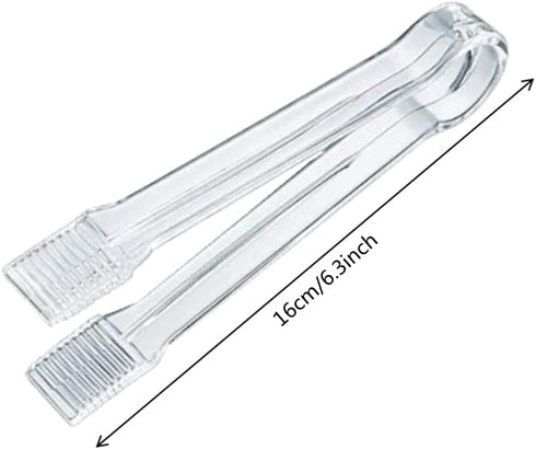 20 Pack of Set Plastic Buffet Serving Tongs Mini Serving Utensil Tongs Appetizers Tongs and Plastic Kitchen Scoops Clear Ice Scoop Buffet Scoop for Candy Dessert Buffet Ice by POFUIERKN