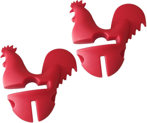Spoon Rest Rooster Pot Clip: 2pcs Silicone Pot Clip, Cooking Utensil Holder for Pot Lid Holders