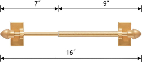 Adjustable Magnetic Curtain Rods for Metal Doors, 09-16 Inch, 4 Pack, Gold, No Tools Required