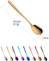 Metal Round Spoons, 8 Inch Stainless Steel Reusable Long Handle Korean Soup Spoons, Set of 8 Dinner Dessert Spoons