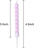 BEAN LIEVE 12-Count Rainbow Birthday Candles with Holders, Colorful Spiral Long Cake Candles for Birthday Wedding Party