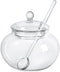 123Arts Clear Glass Sugar Bowl with Lid and Serving Spoon, 8 Ounces