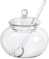 123Arts Clear Glass Sugar Bowl with Lid and Serving Spoon, 8 Ounces