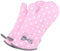 NEOVIVA Kitchen Oven Mitts for Adults, Heat Resistant Cotton Oven Gloves Set of 2 for Cooking Baking, Kitchen Gloves for Farmhouse Restaurant, Polka Dots Pink
