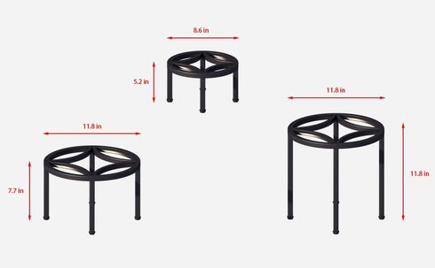 Zhongma Set 3 220 LBS of Fully Assembled Metal Plant Stand for Heavy Potted Plant for Home Indoor and Outdoor, Capacity