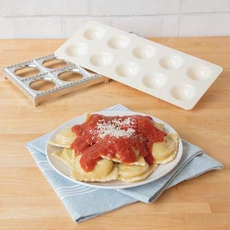 Ravioli Mold with Extra Large 2 1/2 Inch Squares, Makes 10 Italian Raviolis at a Time