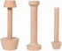 3 Pieces Wooden Tart Tamper Set, Double Side Pastry Dough Tamper for Making Egg Tart, Cheesecakes, Dessert Kitchen Tools