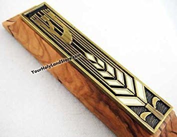 Yourholylandstore Olive Wood Mezuzah, From Israel