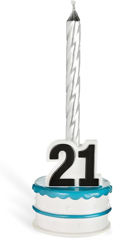 Finally 21 Multicolor Metallic Beer Bottle Candle Holder - 1.8" Holder & 2.8" Candle, Perfect for 21st Birthday Parties