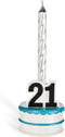 Finally 21 Multicolor Metallic Beer Bottle Candle Holder - 1.8" Holder & 2.8" Candle, Perfect for 21st Birthday Parties