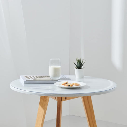 12 Inch 1.5mm Frosted Round Table Cover Protector, Thick Plastic Desk Protector Mat, Round Waterproof PVC Desk Cover