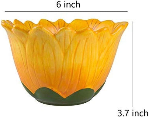 6-Inch Candy Bowls, Sunflower-Shaped Snack Bowls, Set of 2 by Bicuzat