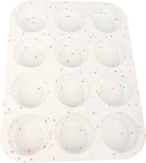 Silicone Muffin Pan - Regular 12 Cups Non-stick Bakeware for Muffins and Cupcakes, BPA Free