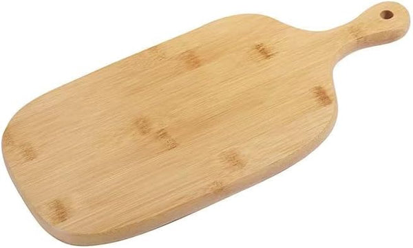 Bamboo Cutting Board for Pizza, Fruit, Meat, Cheese Platter, 15.4 x 7.3 Inch with Handle