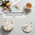 Set 6 (Sunset) Absorbent Terrazzo Drink Coasters with Holder, of Ceramic Stone Coasters for Drinks, Water-Absorbing