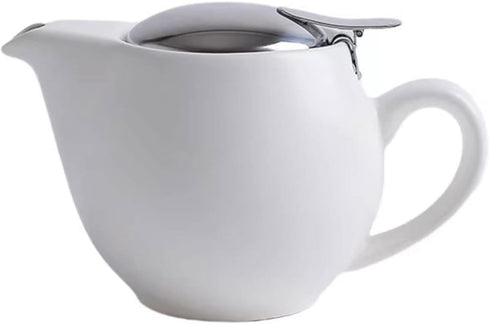 Small Ceramic Teapot, 350ml/12.0oz with Stainless Steel Infuser for Loose Tea and Blooming Tea