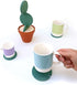 TriPro Original Coasters Set of 6 - Creative Cactus Shaped Design for Holiday Gift & Home Decoration