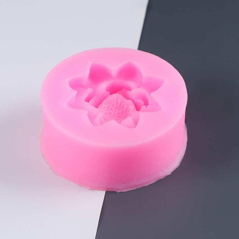 Pink Lotus Flower Silicone Molds, Fondant Candy Making Chocolate Molds for DIY Cupcake Decoration