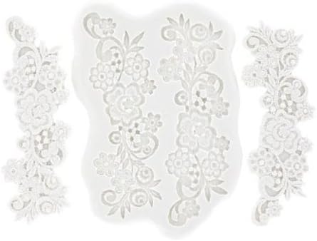 Silicone Mold Set - Flower With Scrolls Lace