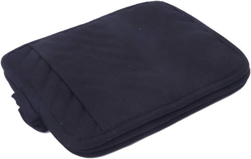Anyi Cotton Pot Holders with Pocket, Heat Resistant Black Counter Table Hot Pads for Kitchen
