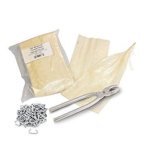 The Sausage Maker - Salami Sausage Casing Kit, Tied and Looped 88mm