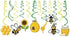 30Ct Bee Party Hanging Swirl Decorations for Garden Party, Fairy Party, Kids, Boys, Girls, Home, Classroom, Baby Shower