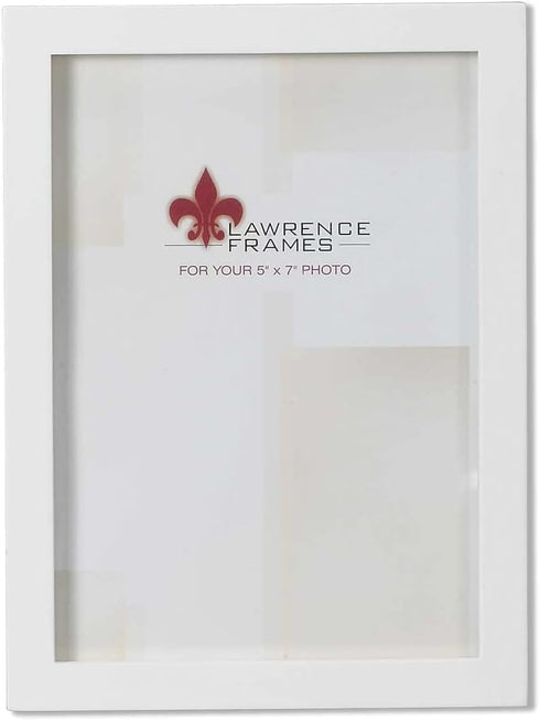 Lawrence Frames White Wood Picture Frame, Gallery Collection, 5x7