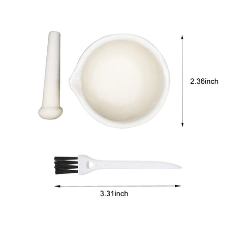2pcs 2.36inch Ceramic Spice Mill Grinder Set with Brushes, Handheld Seasoning Mills, Kitchen Mortar and Pestle