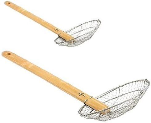 M.V. Trading SSK5 Stainless Steel Asian Spider Skimmer Strainer, 5-Inches with Bamboo Handle