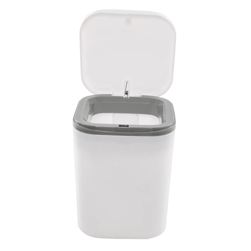 0.5 Gallon Tiny Countertop Trash Can, Mini Desktop Garbage Can with Push-Button, White